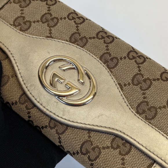 Gucci Canvas & Leather Sukey Continental Long Wallet Vintage Host Pick Authentic - Picture 13 of 15